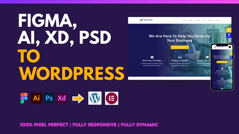 Jasa Pembuatan Website Portal Berita Profesional - Convert Figma ke Wordpress (Landing Page)