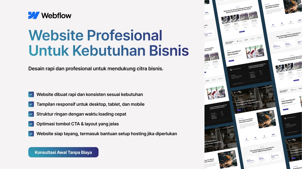 Website profesional untuk membangun kepercayaan dan citra bisnis secara online.