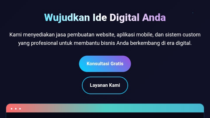 Menyediakan jasa pembuatan website/apk mobile & sistem custom yg profesional u/ membantu bisnis Anda