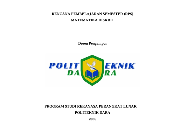 Dokumen RPS dengan tata letak dan format yang rapi serta terstruktur.