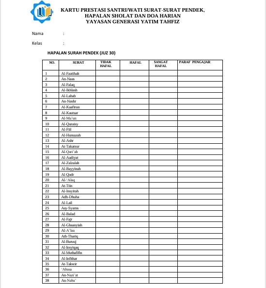 Contoh tabel data yang disusun rapi untuk pencatatan dan pengolahan informasi.