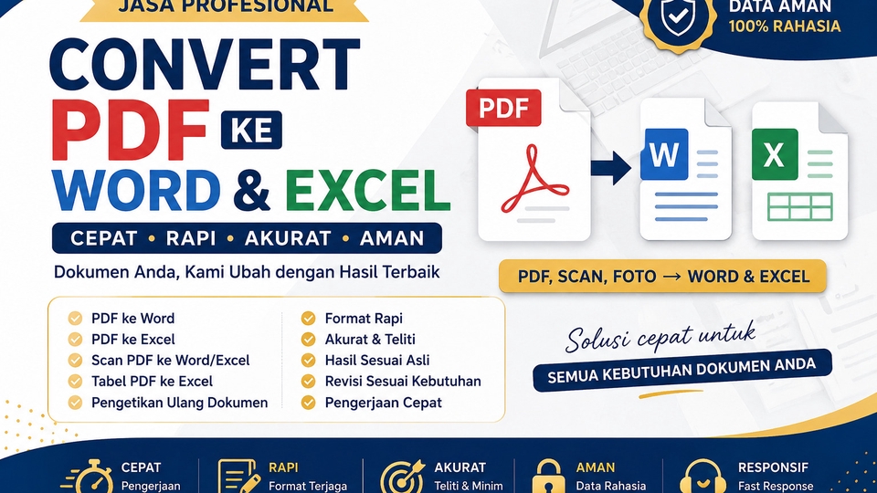 Konversi PDF ke Word & Excel dengan hasil rapi, akurat, dan sesuai dokumen asli.