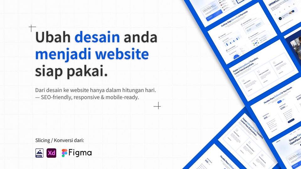 Jasa Web Design / Desain Website Profesional - Jasa Slicing/Convert Figma dan XD menjadi website SEO Friendly
