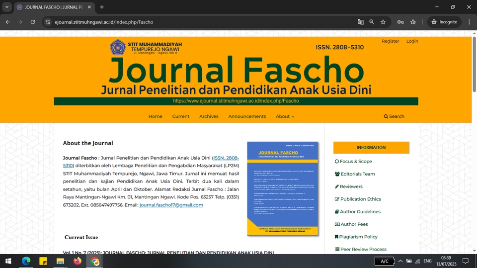 Jurnal Fascho
STIT Muhammadiyah Tempurejo, Ngawi