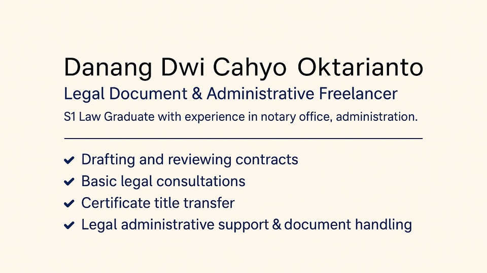 Freelancer Dokumen Hukum & Administrasi