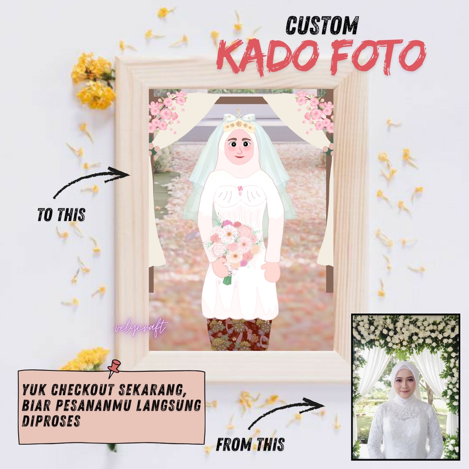 Gambar dan Ilustrasi - Hadiah / Kado / Gift Lukisan Wajah / Ilustrasi Wajah dari foto - 2