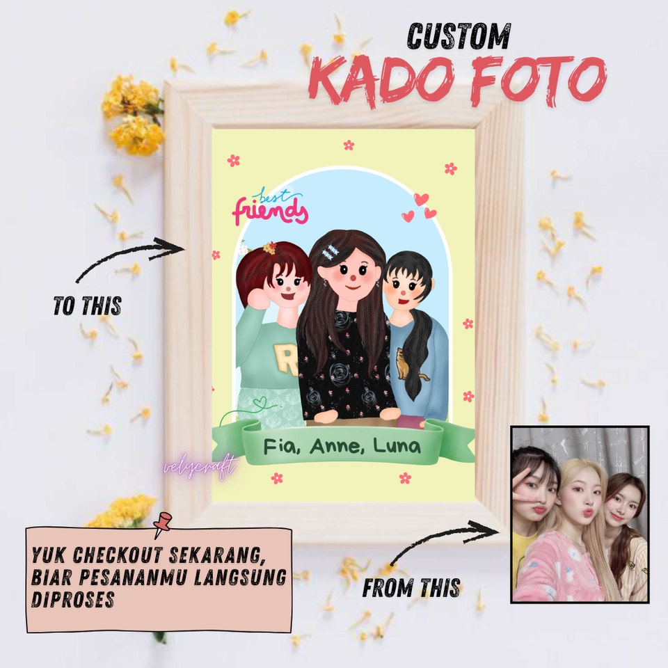 Gambar dan Ilustrasi - Hadiah / Kado / Gift Lukisan Wajah / Ilustrasi Wajah dari foto - 7