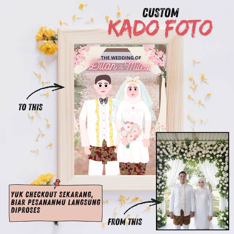 Gambar dan Ilustrasi - Hadiah / Kado / Gift Lukisan Wajah / Ilustrasi Wajah dari foto - 3