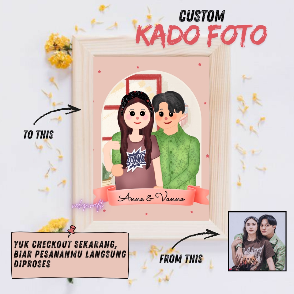 Gambar dan Ilustrasi - Hadiah / Kado / Gift Lukisan Wajah / Ilustrasi Wajah dari foto - 6