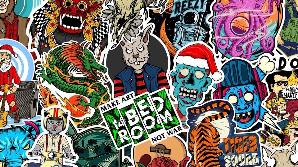 Jasa Desain Stiker Online Custom - Custom desain stiker, lencana, logo, label, kaos, dan patch khusus