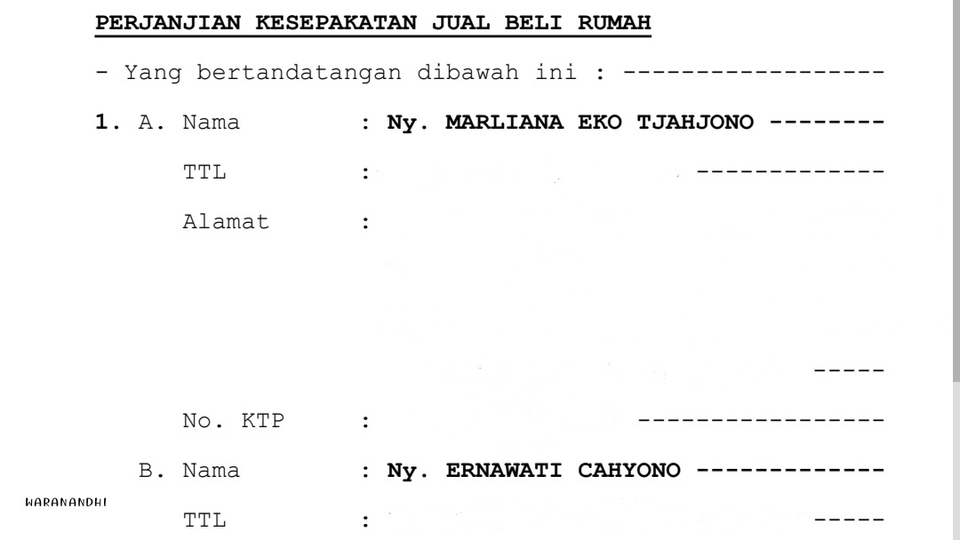 Contoh surat perjanjian kesepakatan jual beli