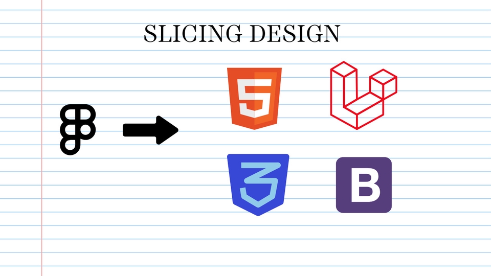 Slicing Design dari Figma ke HTML, CSS, Bootstrap. Bisa menggunakan Laravel