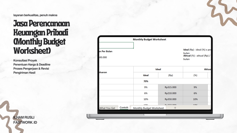 Akuntansi dan Keuangan - Jasa Perencanaan Keuangan Pribadi (Monthly Budget Worksheet) - 2