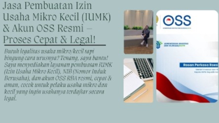 Jasa Perizinan Usaha / Konsultan Perizinan - Jasa Pembuatan Izin Usaha Mikro Kecil (IUMK) & Akun OSS Resmi – Proses Cepat & Legal!
