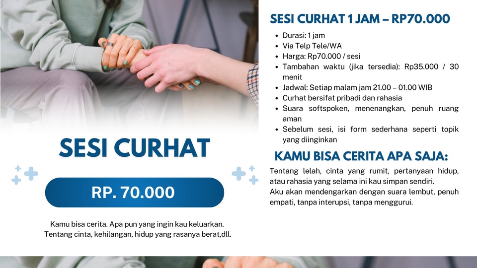Kamu butuh teman curhat/ ngobrol dan deeptalk? yuk!