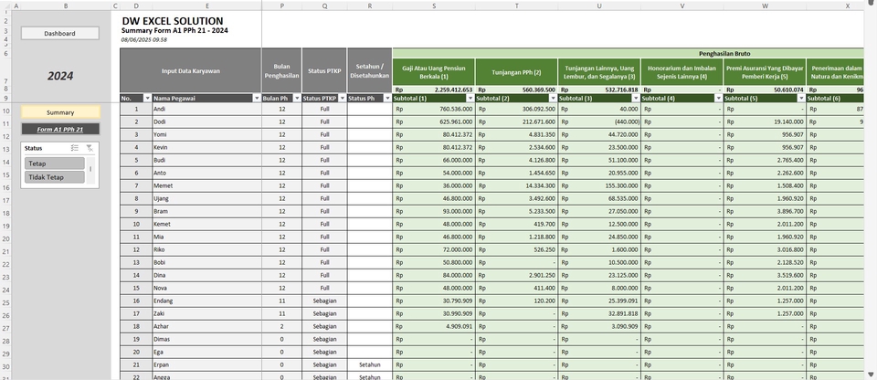 Akuntansi dan Keuangan - APLIKASI GAJIKU - PAYROLL + PPH 21 TER EXCEL - 9