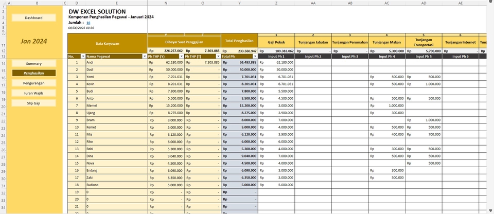 Akuntansi dan Keuangan - APLIKASI GAJIKU - PAYROLL + PPH 21 TER EXCEL - 7