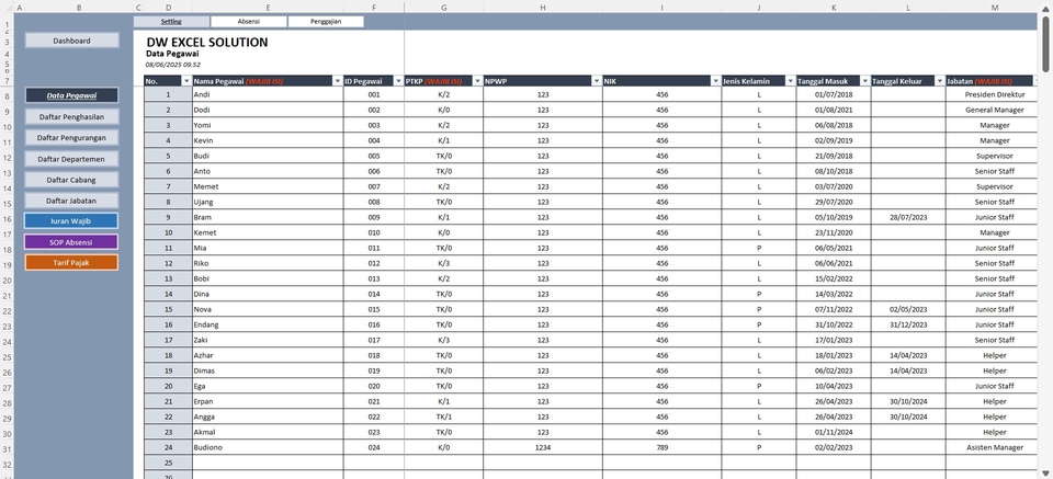 Akuntansi dan Keuangan - APLIKASI GAJIKU - PAYROLL + PPH 21 TER EXCEL - 2