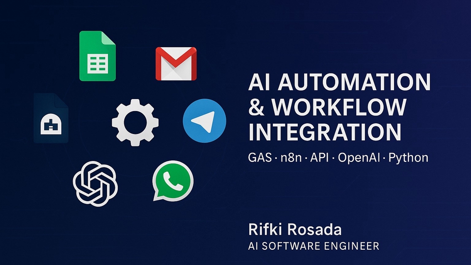 Layanan AI Automation & Workflow: integrasi GAS, n8n, OpenAI, API, Google Sheets, dan notifikasi bot