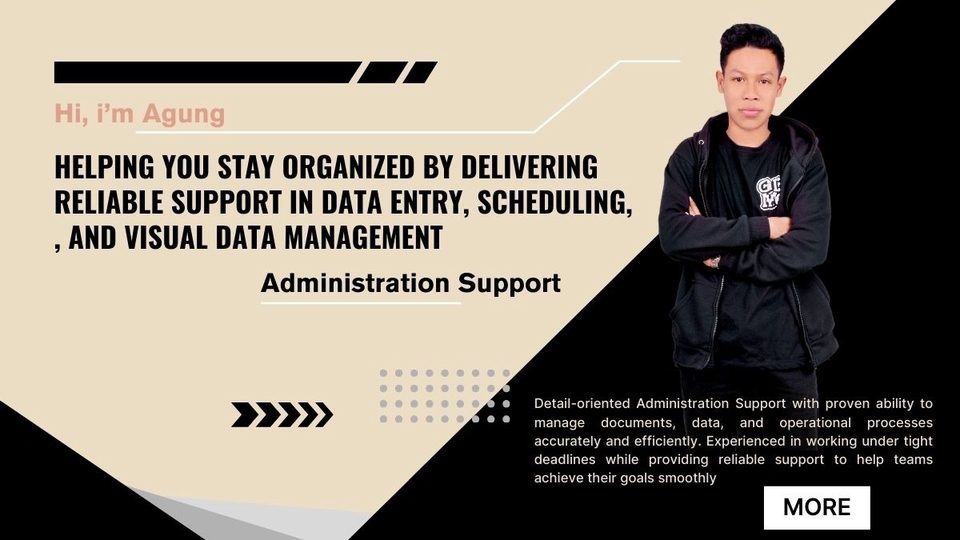 Service Administtrative Support : Data Entry, Visual Data Management, typing, and scheduling