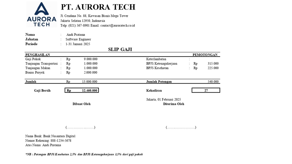 Jasa Akuntansi dan Konsultan Keuangan - Jasa Membuat Slip Gaji Profesional & Otomatis di Excel / PDF