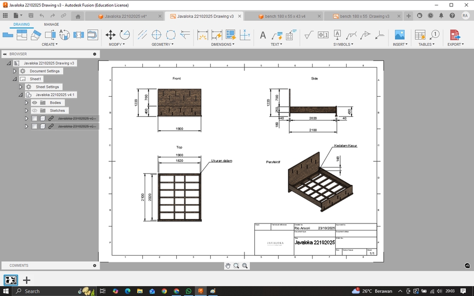 CAD Drawing - Desain Furniture kustom dan gambar kerja - 3
