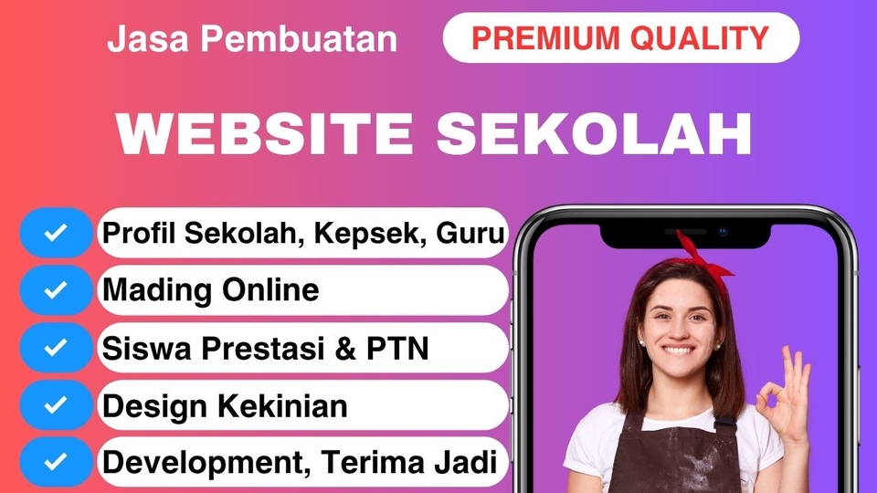 Jasa Pembuatan Website Sekolah Premium Quality, Cepat, Sekolah Terima Jadi, Garansi 1 tahun