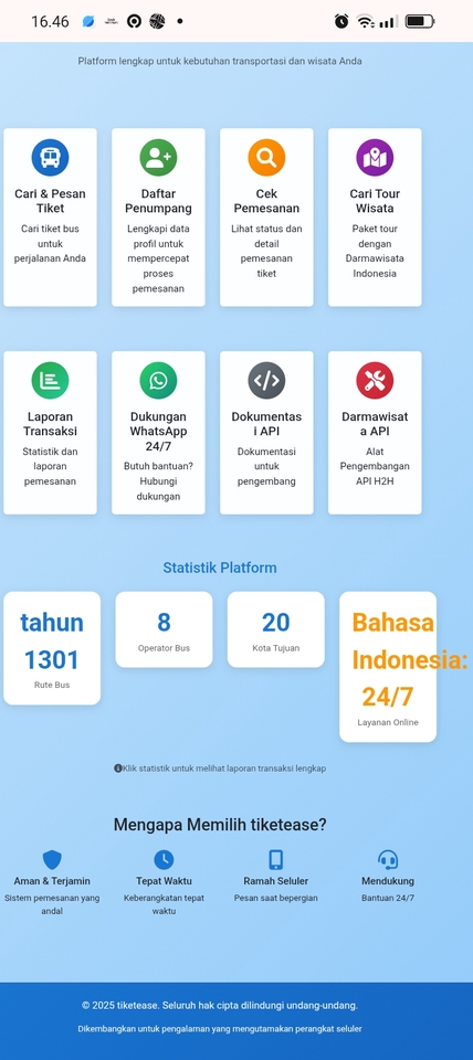 Portal Dukungan website api