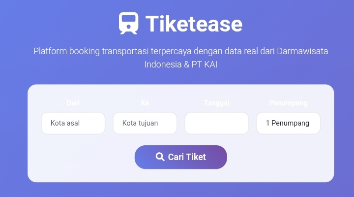 Desain website pemesanan tiket Kereta api
