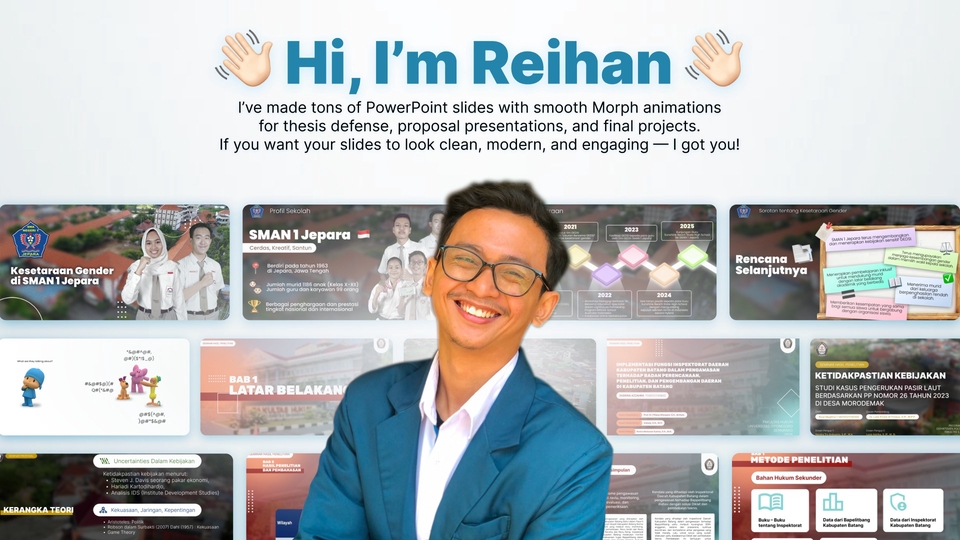 BEST DEAL | Jasa Pembuatan PPT Sidang/Sempro/Tugas Akhir Animasi Morph – Harga per Slide