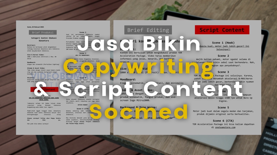 Jasa Bikin Script Conten Socmed & Caption, Berkualitas!!