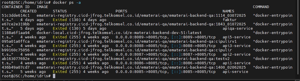 Salah Setup Container Aplikasi