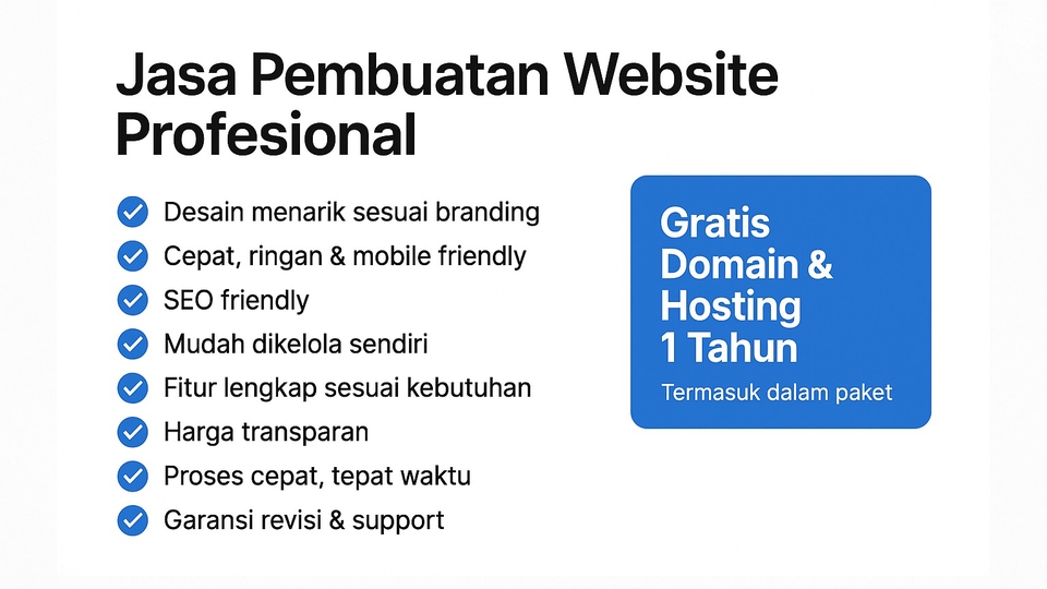 Jasa Pembuatan Website Profesional + Bonus Domain & Hosting 1 Tahun!
