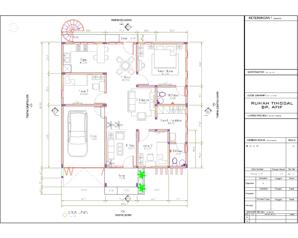 CAD Drawing - Gambar Arsitektur Struktur MEP Rumah Ruko Kantor Toko Gudang dll untuk IMB/PBG+Gambar Kerja Lengkap - 4