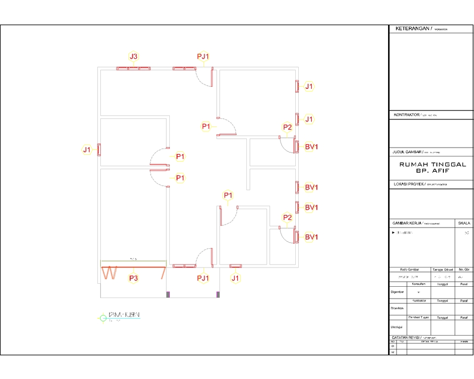 CAD Drawing - Gambar Arsitektur Struktur MEP Rumah Ruko Kantor Toko Gudang dll untuk IMB/PBG+Gambar Kerja Lengkap - 12