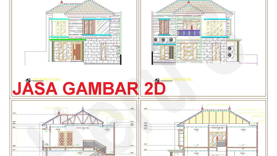 Jasa Gambar Arsitektur Struktur IMB PBG Gambar Kerja Bestek Gambar Rencana Rumah Tinggal Kantor Toko