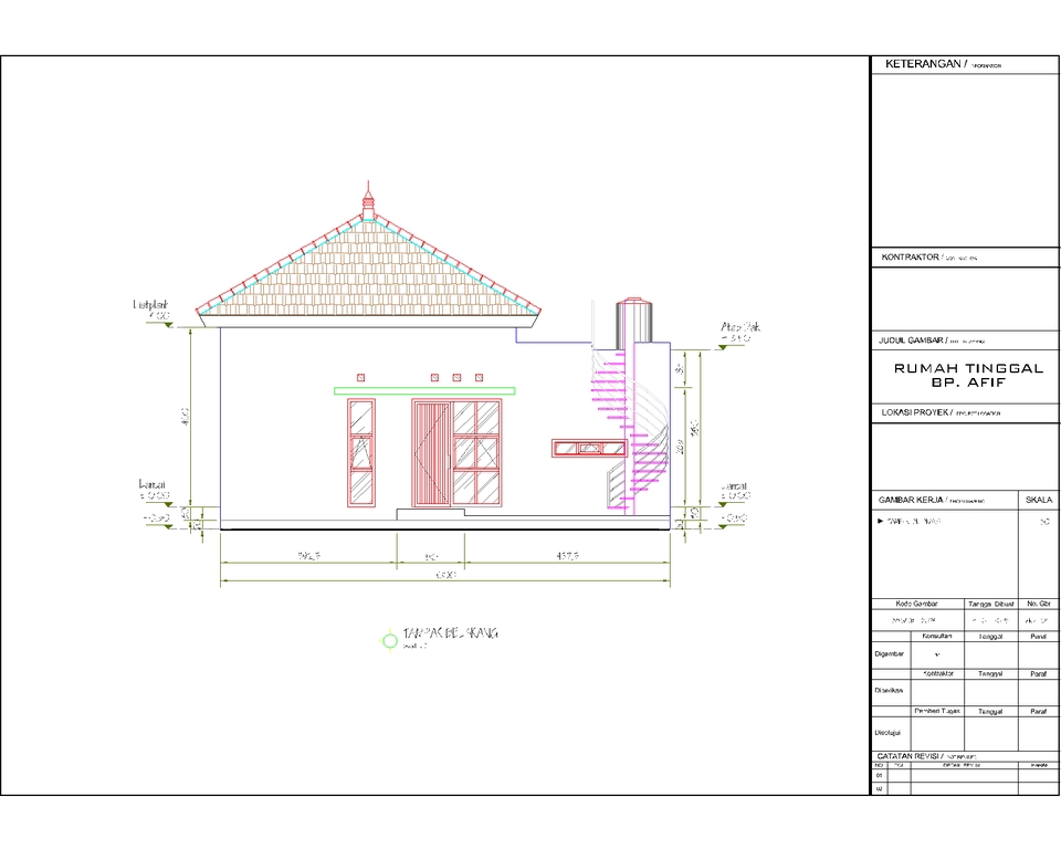 CAD Drawing - Gambar Arsitektur Struktur MEP Rumah Ruko Kantor Toko Gudang dll untuk IMB/PBG+Gambar Kerja Lengkap - 7