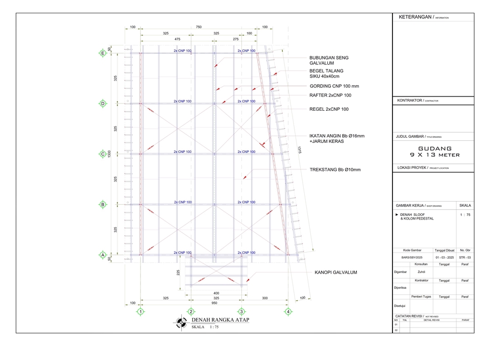 CAD Drawing - Gambar Arsitektur Struktur MEP Rumah Ruko Kantor Toko Gudang dll untuk IMB/PBG+Gambar Kerja Lengkap - 21