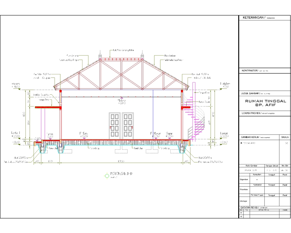 CAD Drawing - Gambar Arsitektur Struktur MEP Rumah Ruko Kantor Toko Gudang dll untuk IMB/PBG+Gambar Kerja Lengkap - 10
