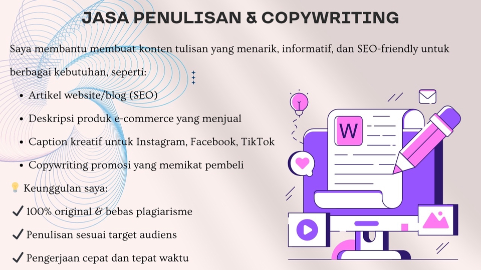 Jasa Pembuatan Script atau Naskah Video Youtube, Tiktok oleh Penulis Naskah - Jasa Penulis Artikel, Deskripsi Produk & Konten Sosial Media SEO Friendly