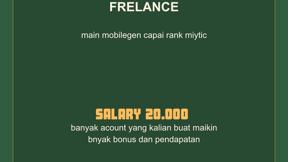 Jasa Joki dan Partner Games Online - Mambuat acount mobilegen