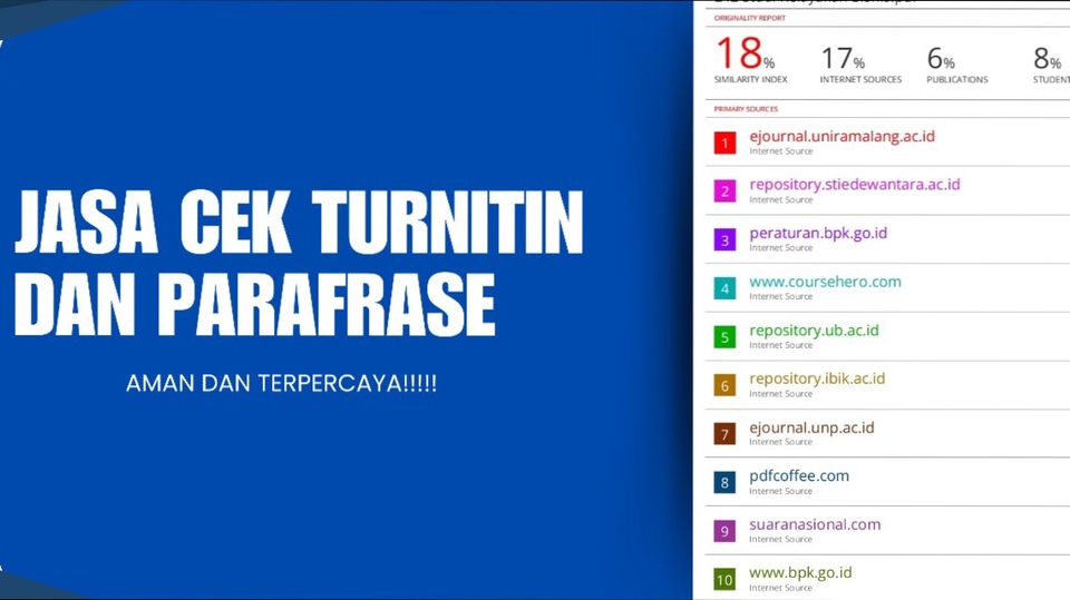 Jasa Cek Turnitin Online Termurah - JASA CEK TURNITIN DAN PARAFRASHE