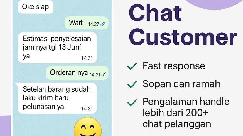 Jasa Admin Online Shop Shopee, Tokopedia, Lazada dan Lainnya - Jasa balas chat (Admin) toko online