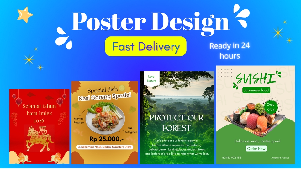 Contoh dari desain poster yang telah selesai dibuat