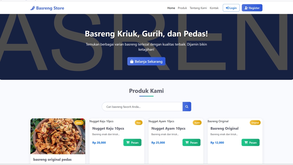 toko online basreng cocok buat yg sedang mencari project buat tugas akhir dan fitur lengkap.