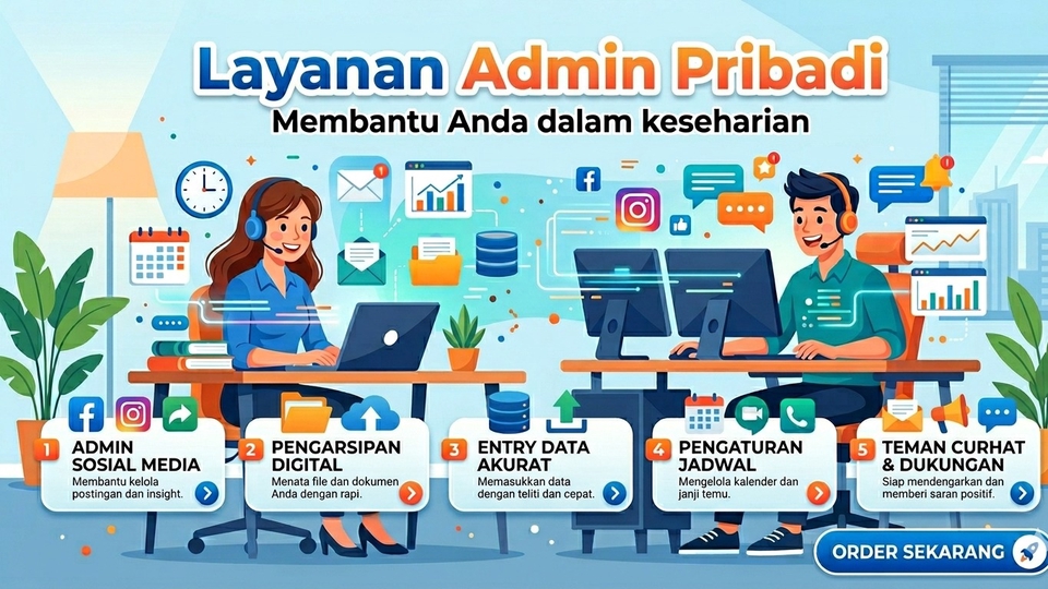 Jasa admin pribadi
membalas pesan
pengarsipan data
bisa jadi teman curhat
harga mulai 50k