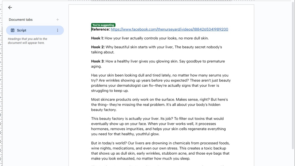 Copywriting script untuk product luar