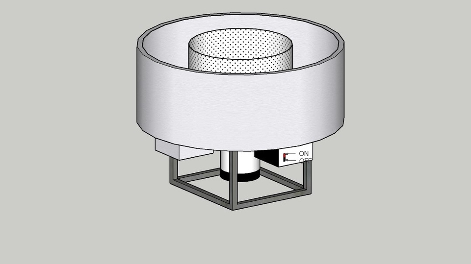 3D Desain Mesin Peniris Minyak Bawang Goreng
