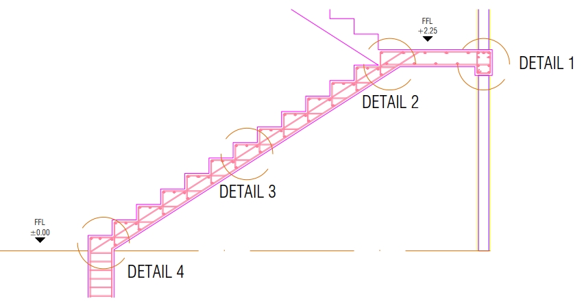 Detail Tangga dengan menggunakan autocad