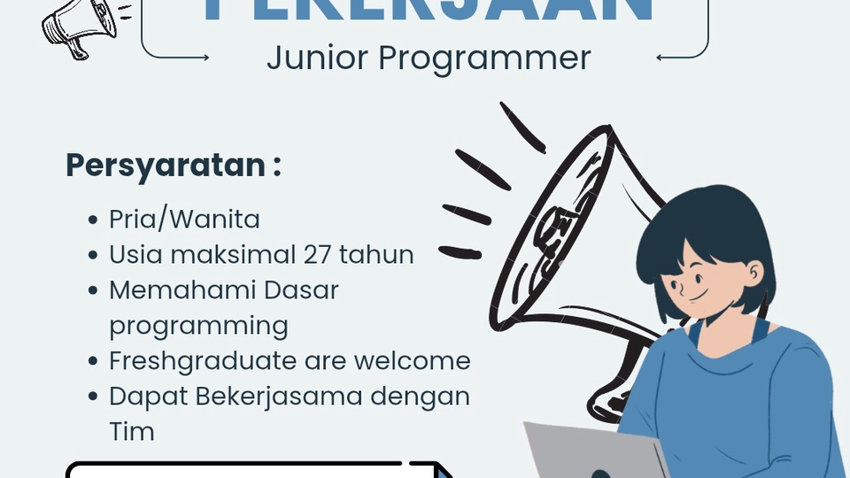 Design lowongan kerja untuk Junior Programmer